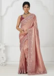 Pink Dola Silk Wedding Wear Saree with Beads & Sequin Work