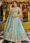Limegreen Satin Silk Fabric Sequin Embroidered Ready to Wear Lehenga Choli With Dupatta
