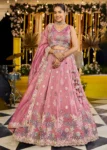 Pink Satin Silk Fabric Sequin Embroidered Ready to Wear Lehenga Choli With Dupatta